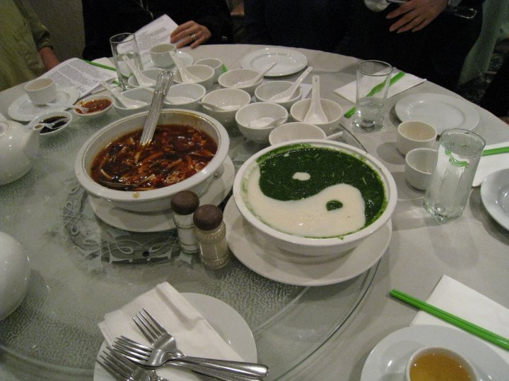 Hot & Sour and Tai Chi soup with Agaricus, Shiitake, Wood-ear and Enokitake (photo: Scott Redhead)